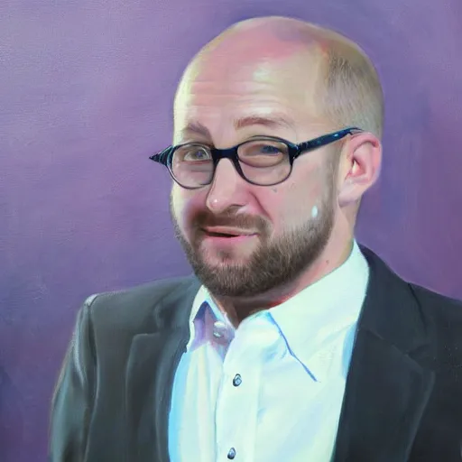 Image similar to a detailed portrait painting of joel glazer from manchester looking dumb