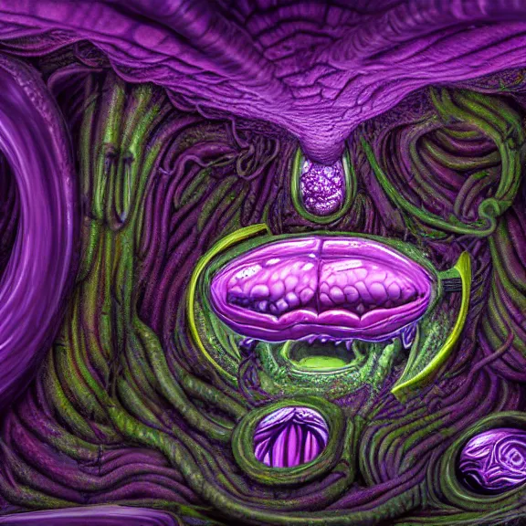 Image similar to detailed shot inside a goddess dragon's cavernous synthetic stomach, the walls purple and pulsing, slimy and hot, lots of acid pooling up on the floor, digesting a bunch humans graphically that ended up inside, food pov, micro pov, vore, digital art, furry art, high quality, 8k 3D realistic, macro art, micro art, Furaffinity, Deviantart, Eka's Portal, G6