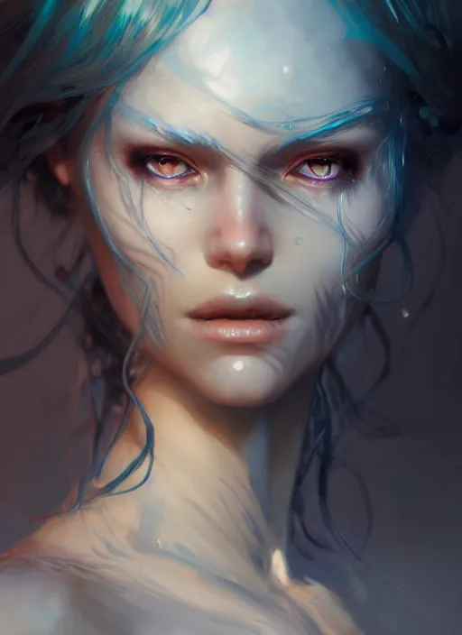 Image similar to character concept art of a dark fantasy female water witch, key visual, realistic shaded perfect face, fine details, dystopian environment and background, by stanley artgerm lau, wlop, rossdraws, james jean, andrei riabovitchev, marc simonetti, and sakimichan, trending on artstation