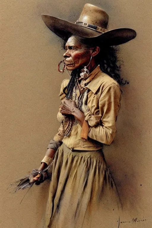 Image similar to (((((1950s wild west indian woman . muted colors.))))) by Jean-Baptiste Monge !!!!!!!!!!!!!!!!!!!!!!!!!!!