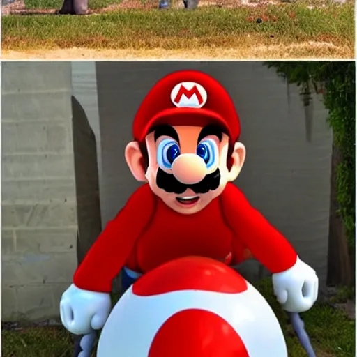 Prompt: Super Mario in Real Life