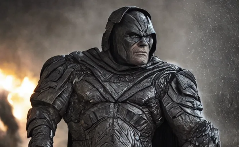 Prompt: film still of brian cox as darkseid, highly detailed,