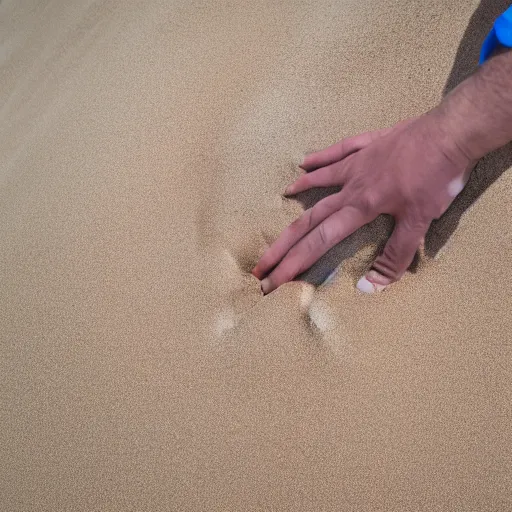 Prompt: desperate hand model rises from the white desert. hand rises from sand. 8 k