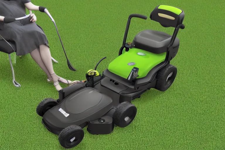 Prompt: lawn mower gamer chair