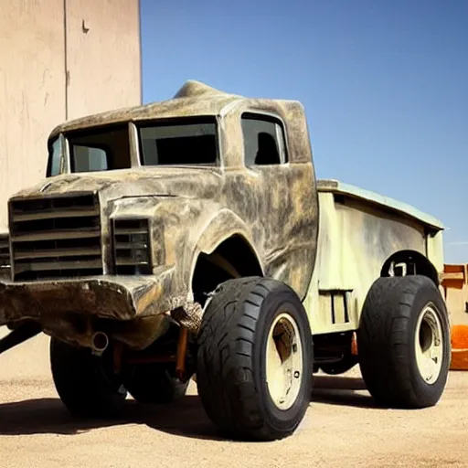 Prompt: ratrod dump truck hybrid chimera, combination