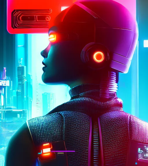 Prompt: cable plugged into cyberdeck, back of head, cyberpunk woman, computer, 1 9 7 9 omni magazine cover, style by vincent di fate, cyberpunk 2 0 7 7, 4 k resolution, unreal engine, daz