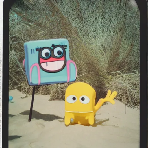 Prompt: polaroid photo of bikini bottom