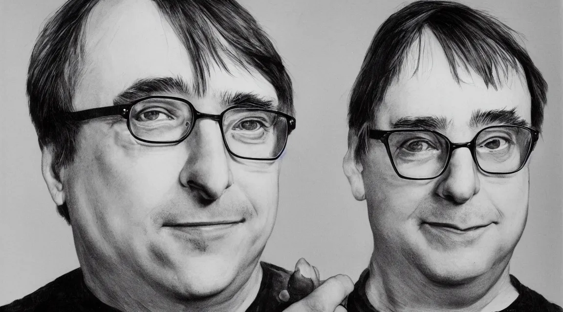 Image similar to portrait of Linus Torvalds taked by Richard Avedon