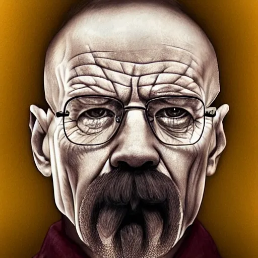 Image similar to a detailed portrait of walter white with a pacifer in his mouth, art illustration, incredibly highly detailed and realistic, 8 k, sharp focus