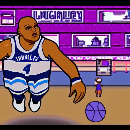 Prompt: in - game footage of charles barkley in undertale
