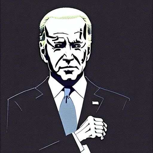 Image similar to Joe Biden looking sinister, by Tsutomu Nihei, highly detailed