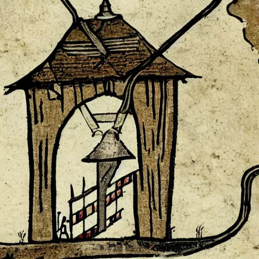 Image similar to medieval illustration of a jail