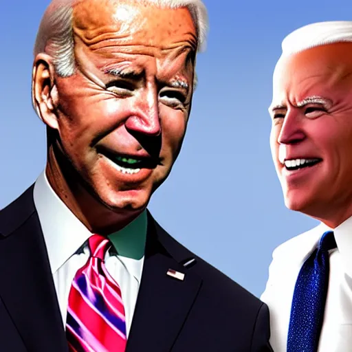 Image similar to Joe Biden slapping Joe Biden