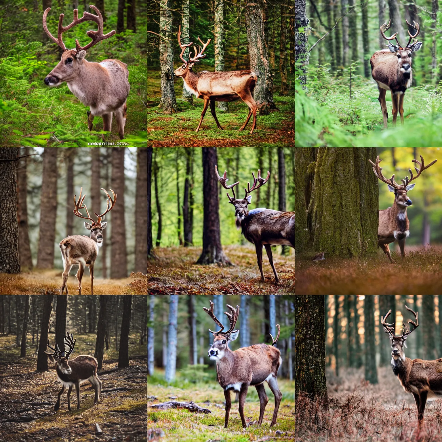 Prompt: a reindeer in the forest, dslr nature photography