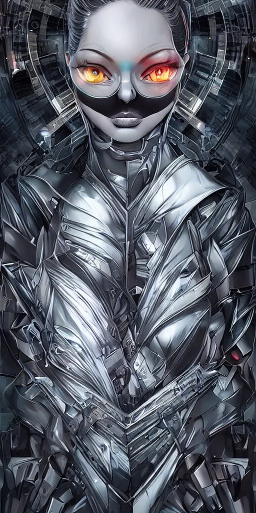 Image similar to cell shaded technopunk alley optical illusion by artgerm