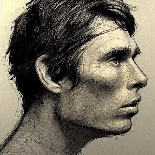 Image similar to a realistic yet scraggly portrait sketch of the side profile of a stern and sophisticated cillian murphy, trending on artstation, intricate details, in the style of frank auerbach, in the style of sergio aragones, in the style of martin ansin, in the style of david aja, in the style of mattias adolfsson