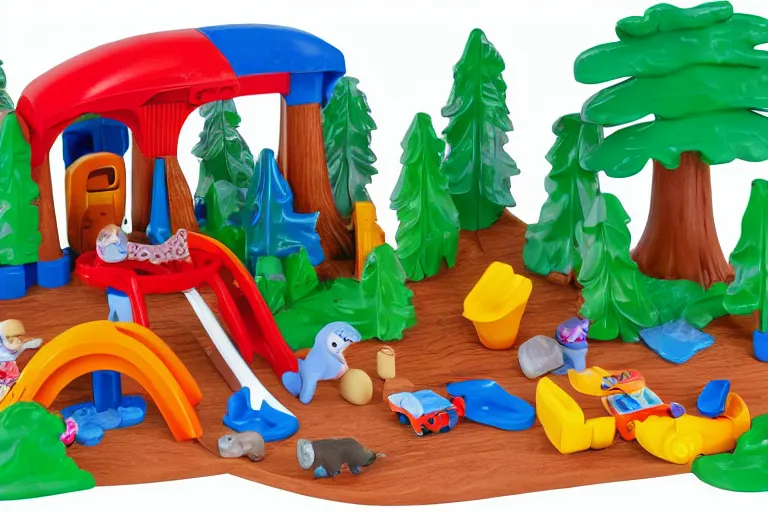 Image similar to fisher price redwood forest, california scene from tv show hyper detailed 5 5 mm 8 5 mm