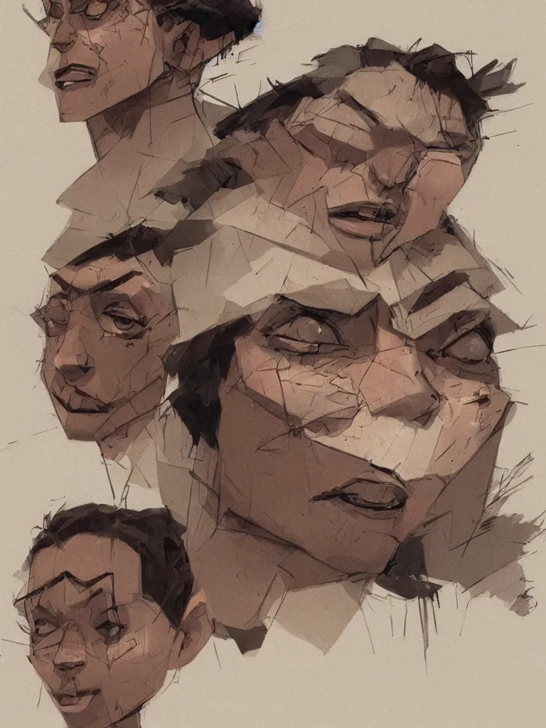 Image similar to broken faces by disney concept artists, blunt borders, rule of thirds