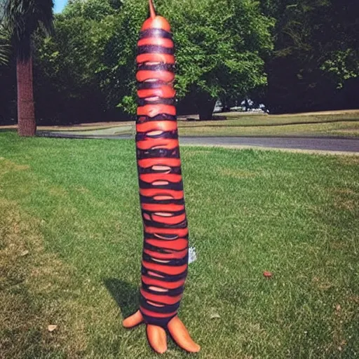 Prompt: “a very long hotdog dog”