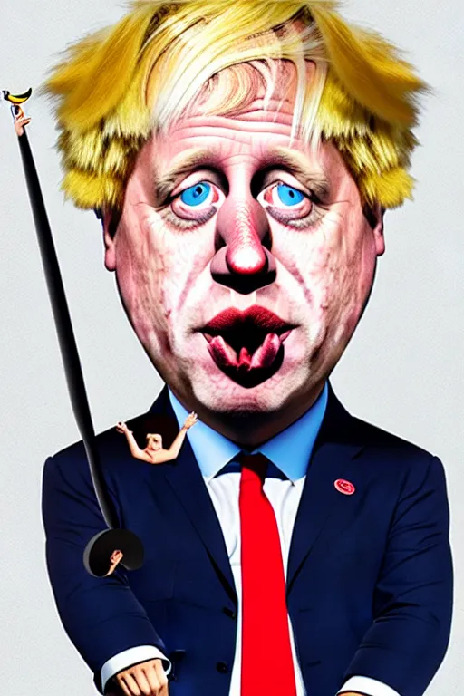 Image similar to boris johnson as the disney version of pinocchio, with a long nose, in the style of kim jung gi