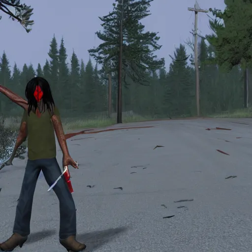 Prompt: michael jackson as left 4 dead hunter pehr horberg style