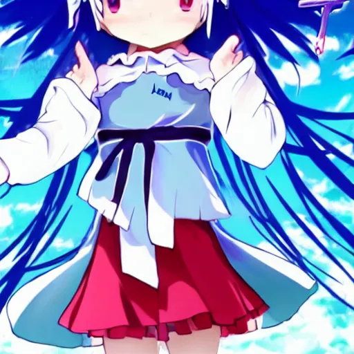 Prompt: An image derived from supreme coherence; the image is of Cirno. Anime name is Touhou. Source: booru