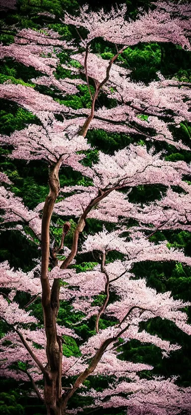 Image similar to “ a portrait photo of tyrannosaurus at a sakura tree, side shot, by shunji dodo, 8 k resolution, high quality ”