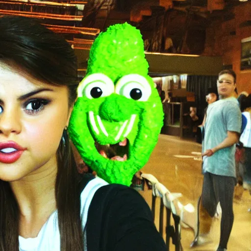 Image similar to selena gomez as celery monster