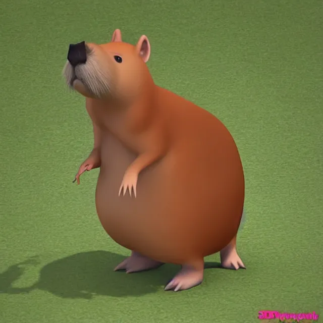 Prompt: 3 d original capybara character in the style of a disney movie