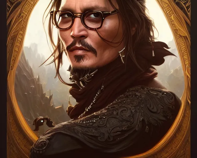 Prompt: photography of johnny depp, deep focus, d & d, fantasy, intricate, elegant, highly detailed, digital painting, artstation, concept art, matte, sharp focus, illustration, hearthstone, art by artgerm and greg rutkowski and alphonse mucha