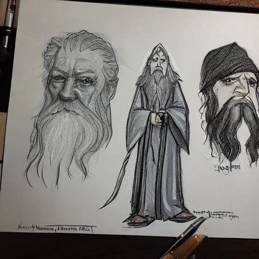 Image similar to Gandalf draws stares and glares at the busy Starbucks, concept art