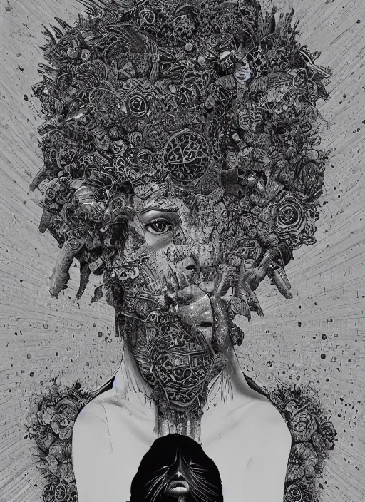 Image similar to Ai goddess painting by Dan Hillier, trending on artstation, artstationHD, artstationHQ, 4k, 8k