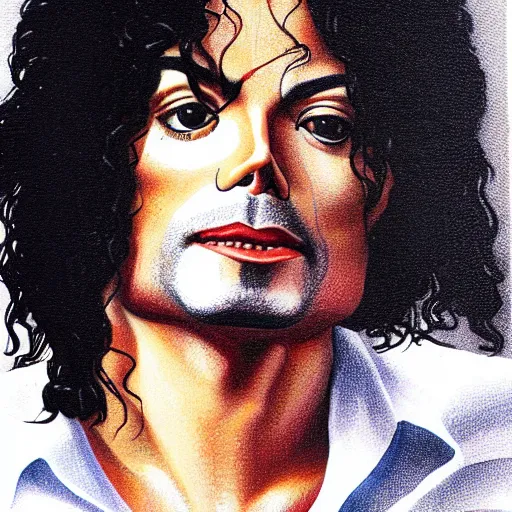 Image similar to a realistic portrait of michael jackson as jesus christ