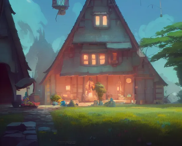 Image similar to fantasy house, cory loftis, james gilleard, atey ghailan, makoto shinkai, goro fujita, studio ghibli, rim light, exquisite lighting, clear focus, very coherent, plain background, soft painting