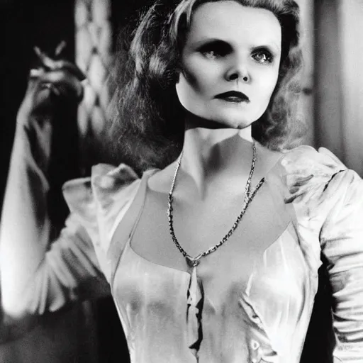 Image similar to lee remick as the vampire, in the 1 9 2 2 film, black and white