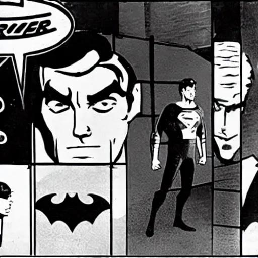 Image similar to superman on the adam west batman tv show