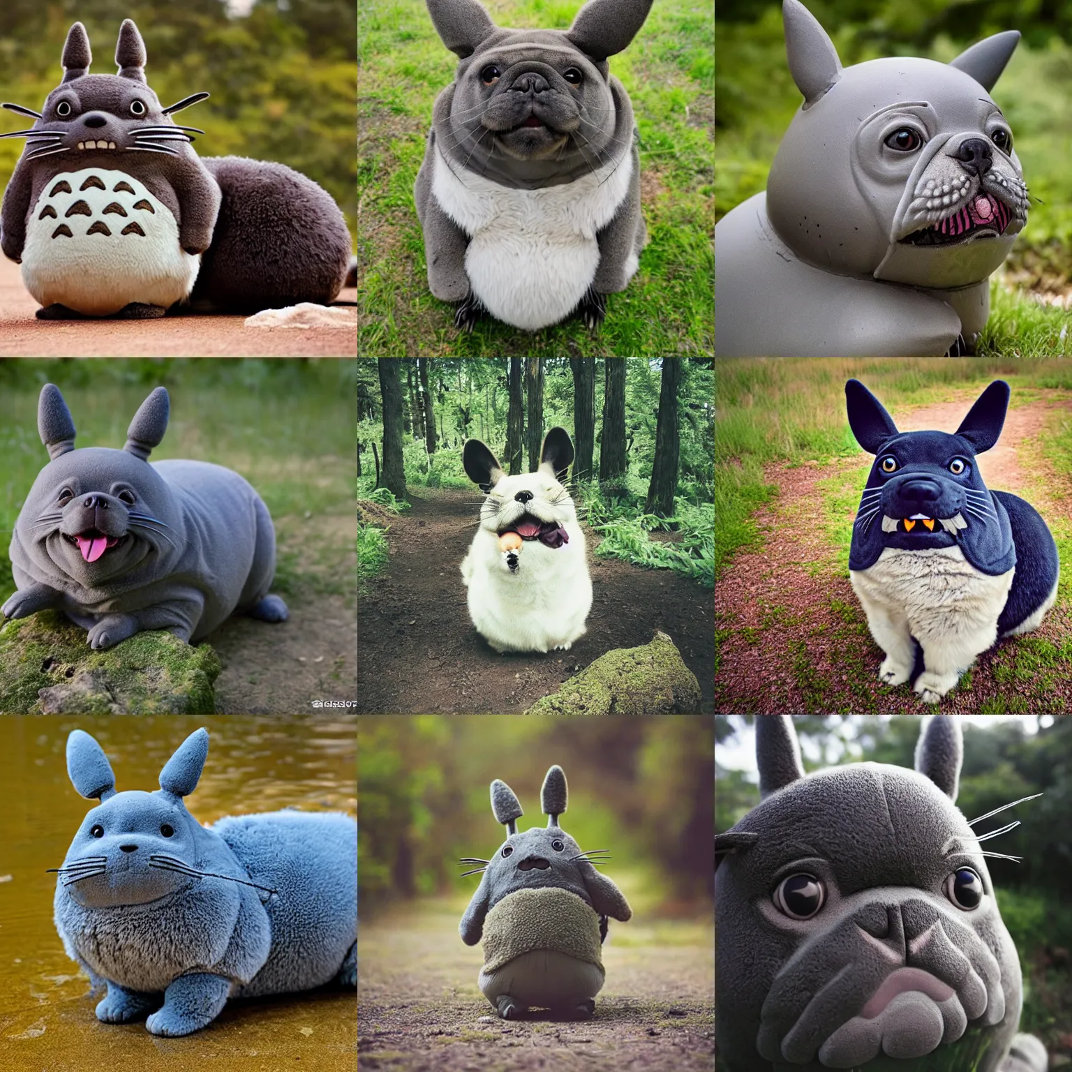 Prompt: a totoro-dog, wildlife photography