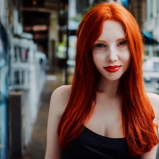 Prompt: a beautiful redhead woman as a chatbot
