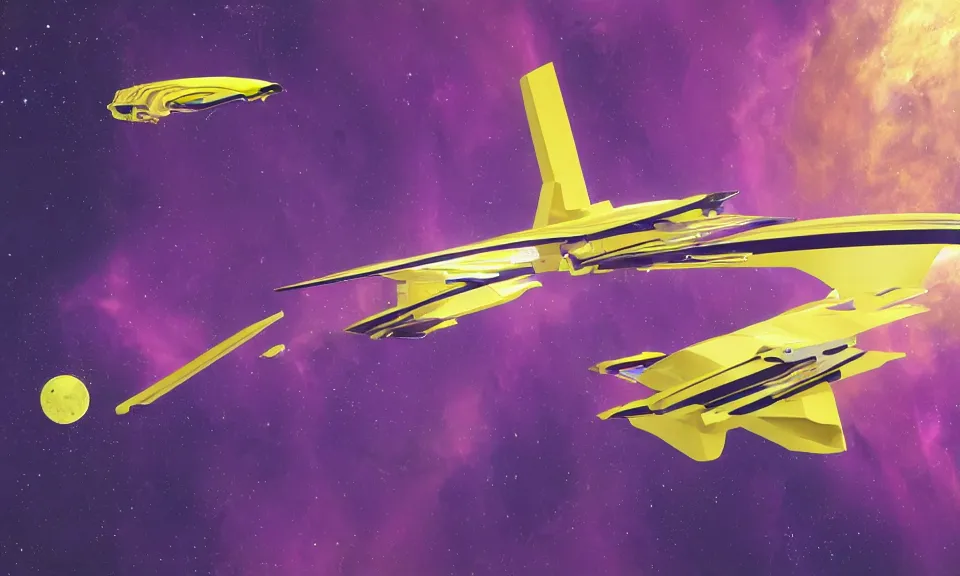 Sleek fast space warship