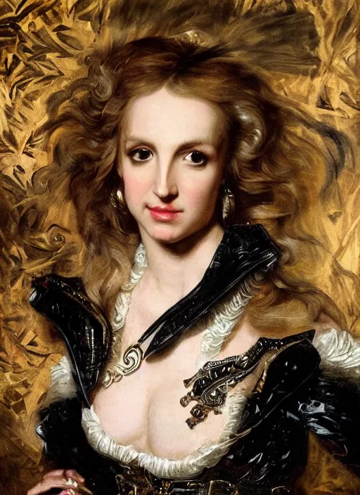 Prompt: , , britney spears dressed as black Canary,, Dramatic, Edge, Good, Infused, Backlight, De-Noise, VFX, insanely detailed and intricate, hypermaximalist, facial ,elegant, ornate, hyper realistic, super detailed, by Anthony Van Dyck, by Ivan Shishkin, by John Constable