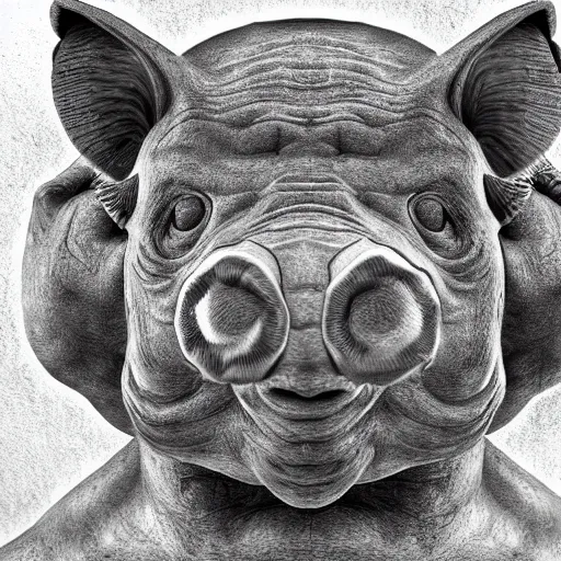 Prompt: human pig hybrid, high definition, photorealistic