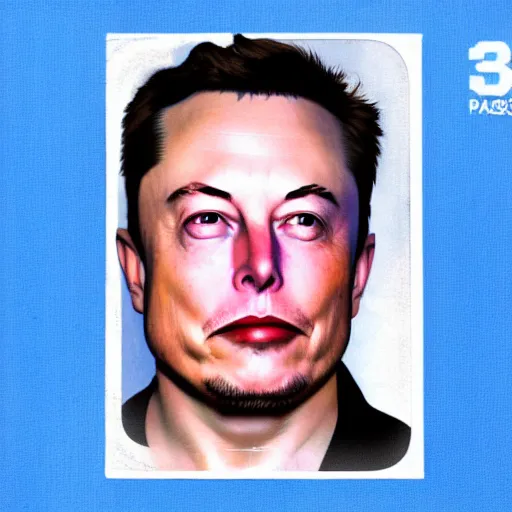 Prompt: Passport photo of Elon Musk. Extremely detailed.