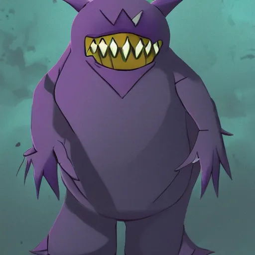 Image similar to gengar lost photo, gengar from pokemon, creepy, weird, intense, feels like you're in danger, help