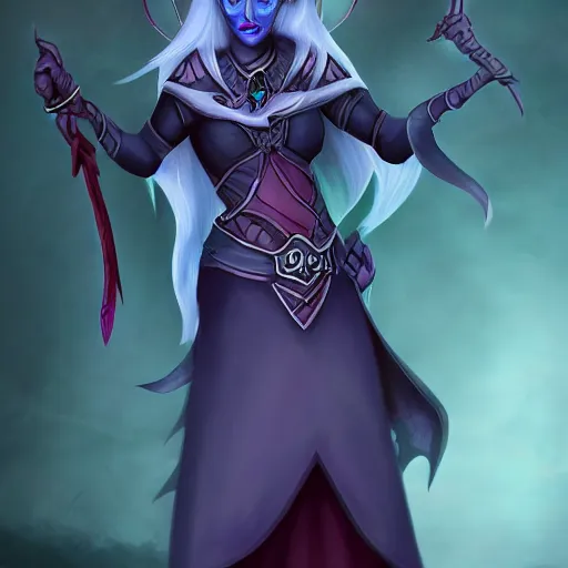 Image similar to drow priestess d&d character commission, featured on ArtStation