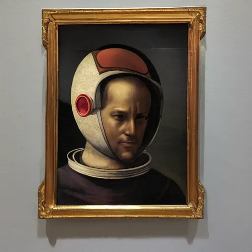 Image similar to renaissance style character portrait of an astronaut