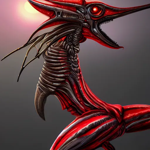 Prompt: a hummingbird - xenomorph full body, digital art, highly detailed, intricate, nightmare fuel, sci - fi, sharp focus, trending on artstation hq, deviantart, unreal engine 5, 4 k uhd image