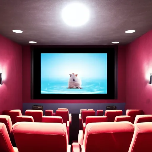 Image similar to photo of the cinema screen, a movie about hamsters, unedited, sharp focus, 8 k