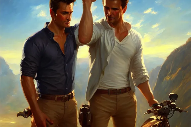 Image similar to uncharted, painting by vladimir volegov, j. c. leyendecker, tom of finland, trending on artstation