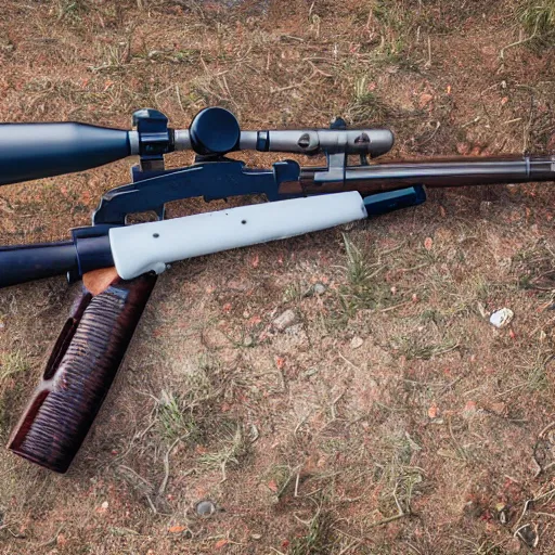 Prompt: Product photo of muzzleloaded flintlock AK47 from the site grabAgun, white background, postapocalyptic. 4k. high quality