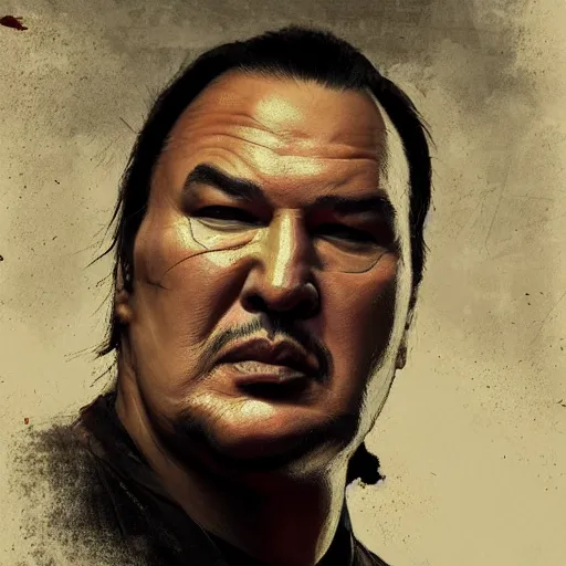 Prompt: steven seagal with bandages and broken arm and face wounds, digital painting, artstation, concept art, smooth, sharp focus, artwork by liam wong, patriotic, detailed